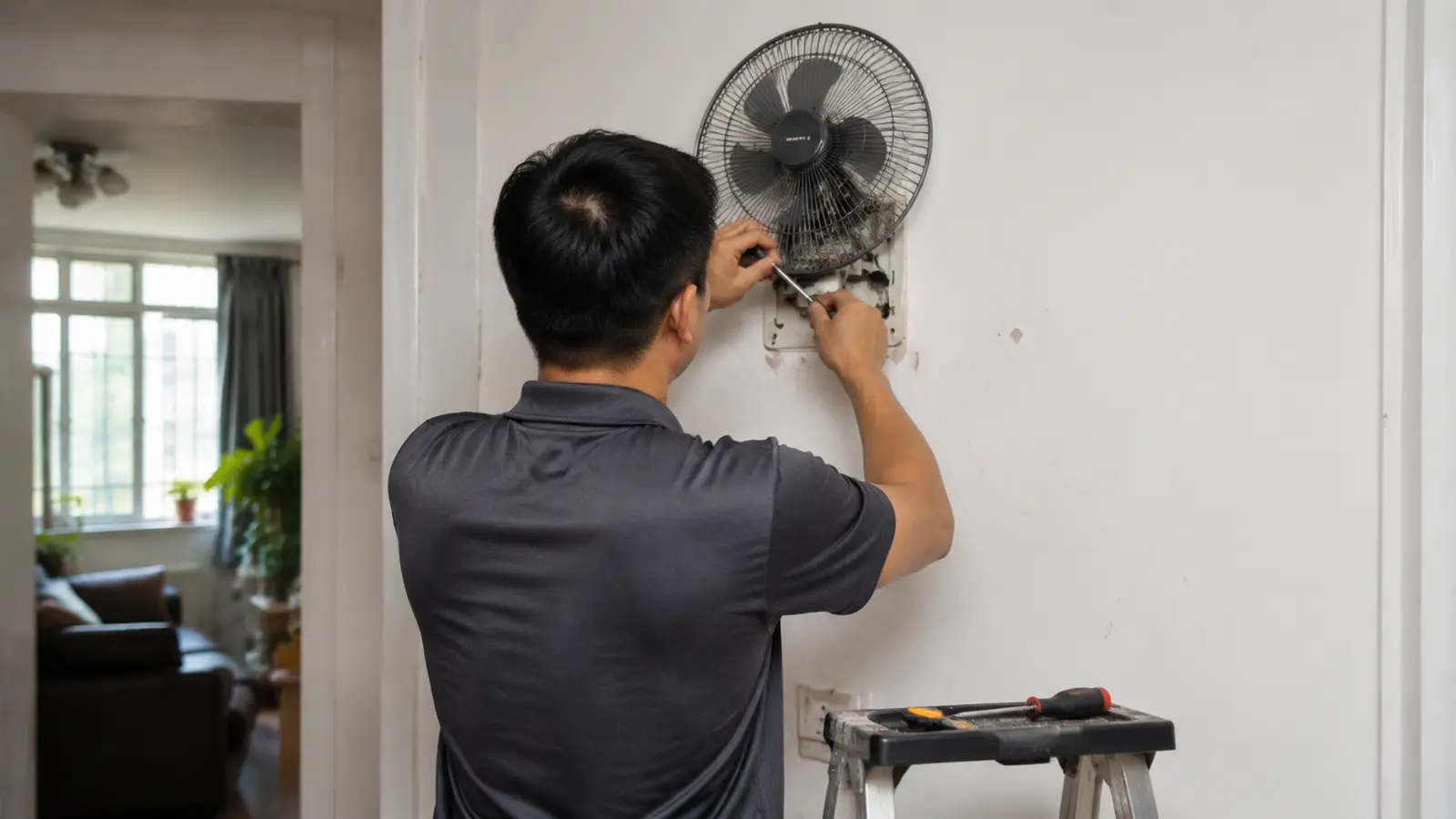 Repair professional using a drill for a home repair job