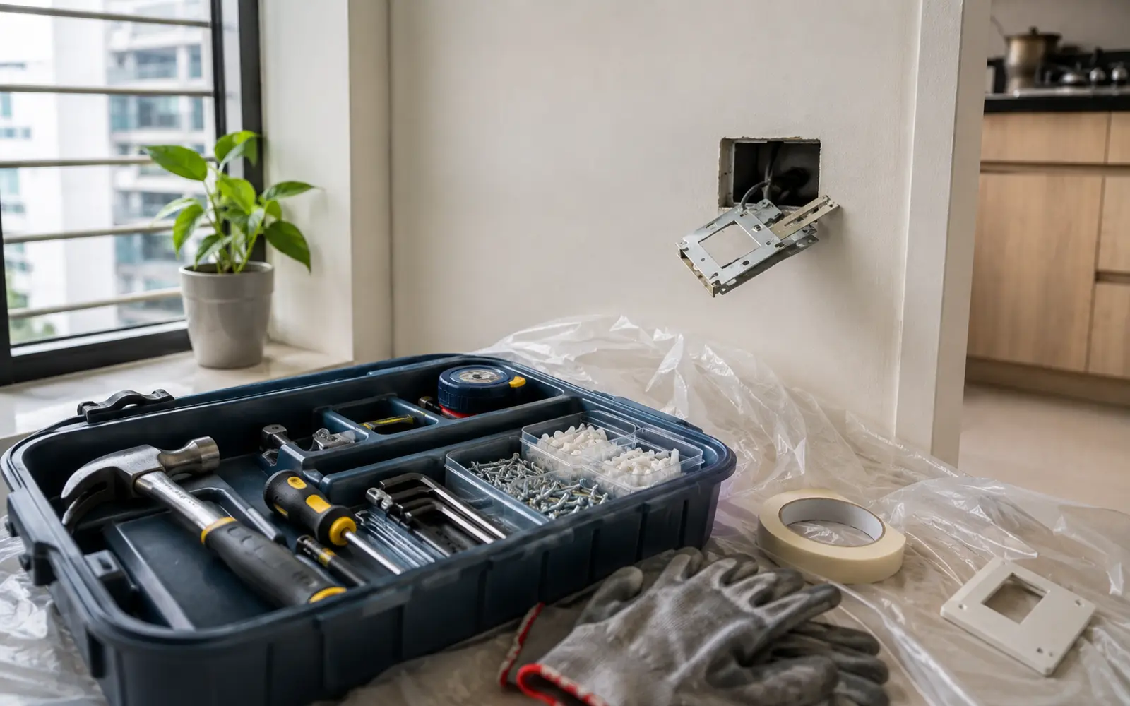 Repair professional completing home maintenance