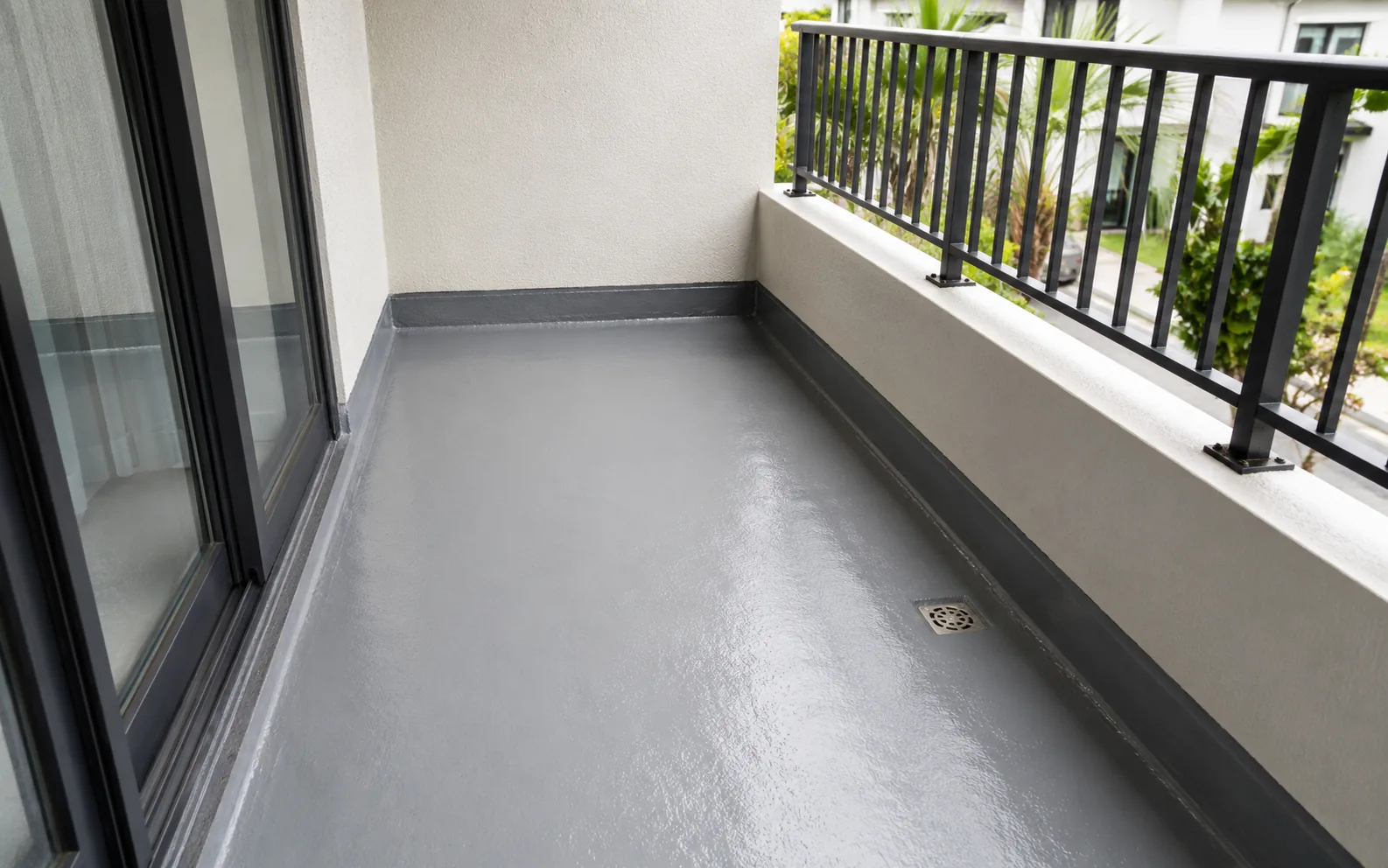 Balcony waterproofing work in Singapore.