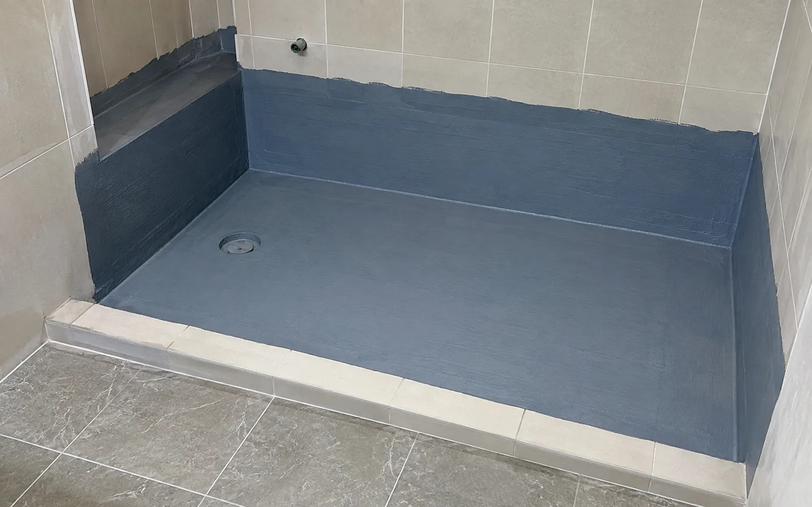 Bathroom waterproofing work in Singapore.