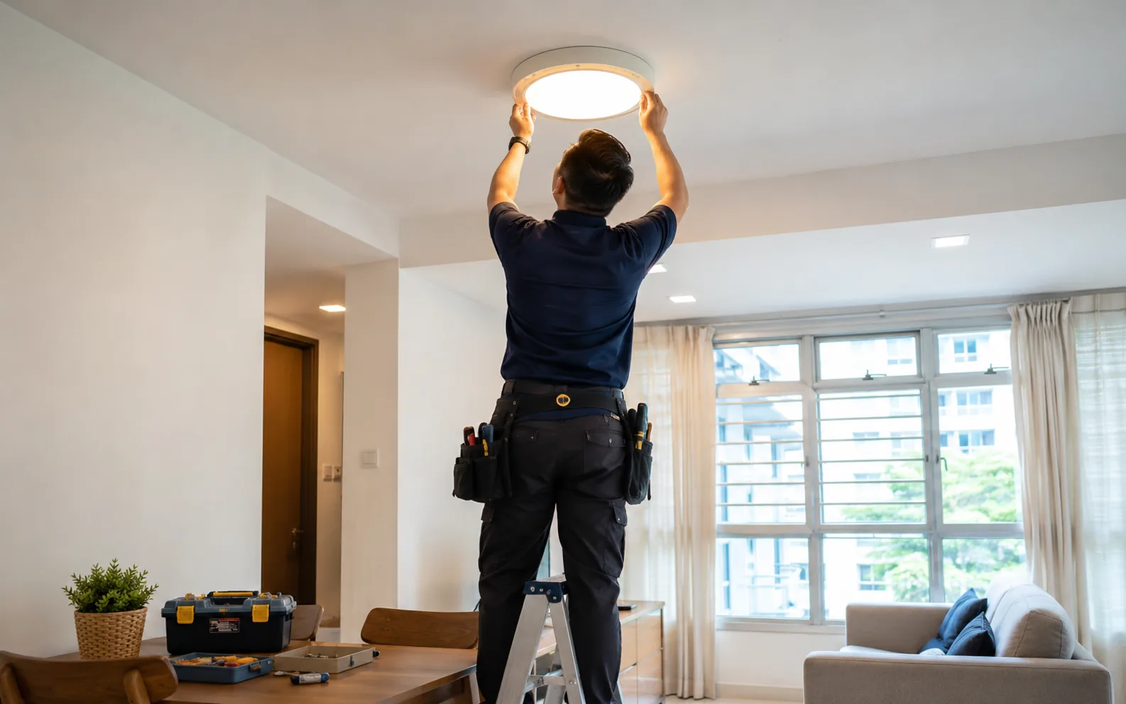 Handyman carrying out general maintenance in Singapore.