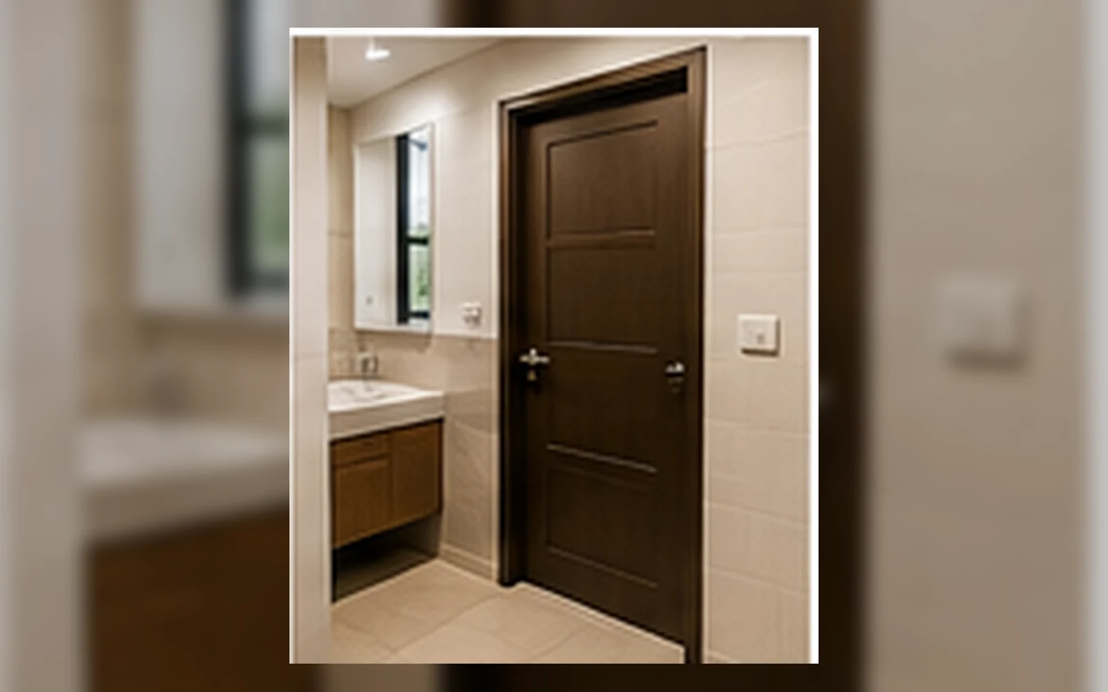 Toilet door requiring repair in a Singapore home.